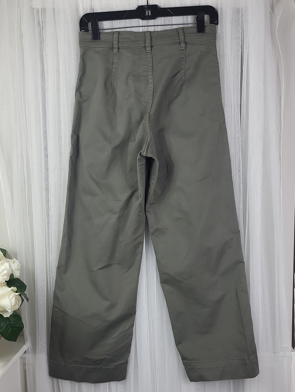 Marine Layer Bridget Olive Green Wide-Leg crop pants. Size 4 - Picture 5 of 5